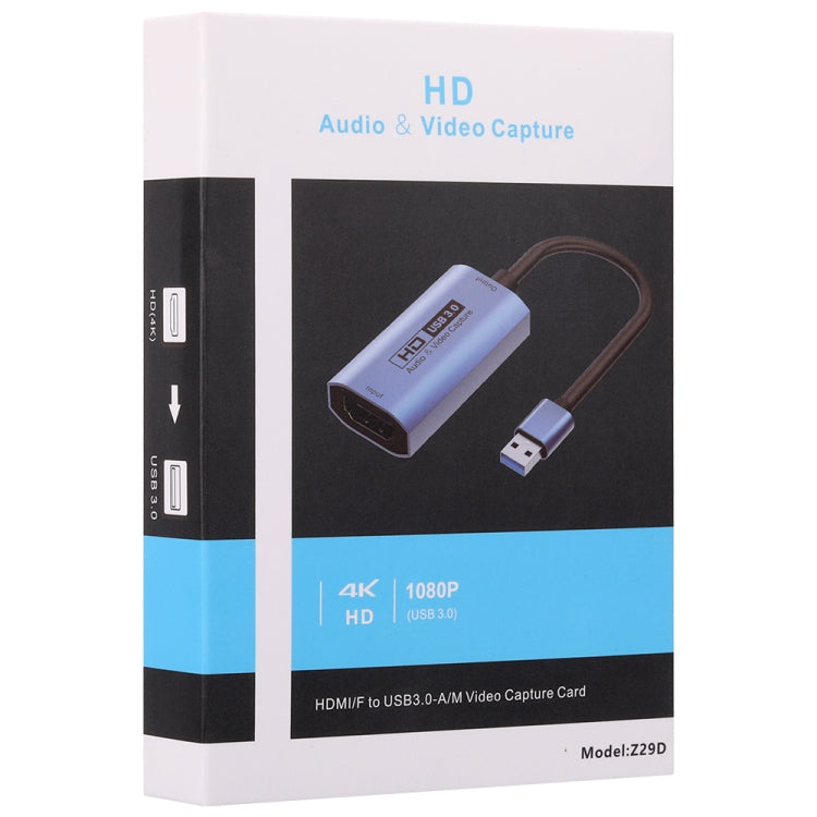 بطاقة التقاط فيديو عالية الدقة Z29D HDMI/F أنثى إلى USB 3.0/M ذكر مع كابل، Z29D