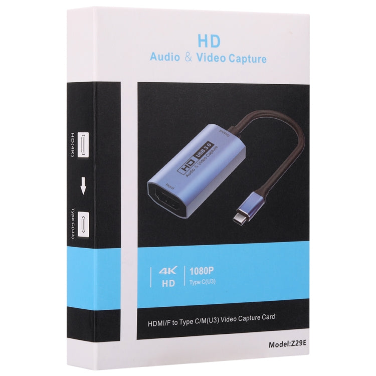 بطاقة التقاط فيديو عالية الدقة Z29E HDMI/F أنثى إلى USB-C / Type-C/M ذكر، Z29E