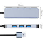 محول HUB 4 في 1 من USB إلى USB3.0x4، طول الكابل: 1.2م، BYL-2013U3 12سم