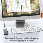 محول HUB 4 في 1 من USB إلى USB3.0x4، طول الكابل: 1.2م، BYL-2013U3 12سم