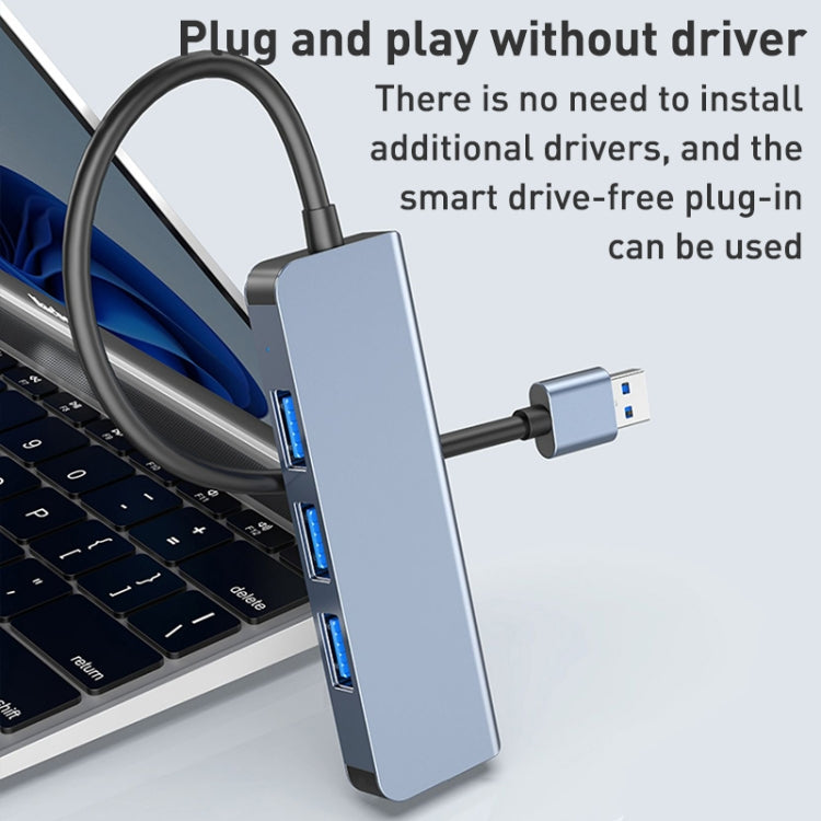 محول HUB 4 في 1 من USB إلى USB3.0x4، طول الكابل: 1.2م، BYL-2013U3 12سم