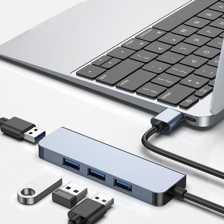 محول HUB 4 في 1 من USB إلى USB3.0x4، طول الكابل: 1.2م، BYL-2013U3 12سم