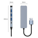 محول HUB 5 في 1 من USB إلى USB3.0+USB2.0x3+USB-C / Type-C، طول الكابل: 10سم، BYL-2301U