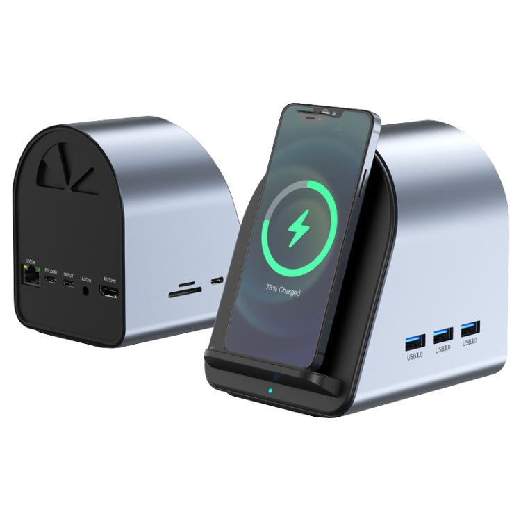 محول HUB BYL-2211 10 في 1 USB-C / Type-C، يدعم شاحن الهاتف، BYL-2211