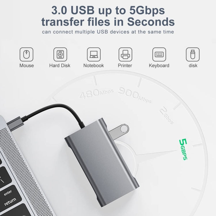 محول محطة إرساء USB BYL-2111U3 7 في 1 USB-C / Type-C إلى USB، BYL-2111U3