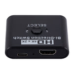 مفتاح HDMI ثنائي الاتجاه 2 في 1 فيديو HD 4K، SL