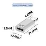 محول 8 دبابيس أنثى إلى USB-C / تايب-سي ذكر الجيل 3، يدعم الشحن السريع PD، الجيل 3
