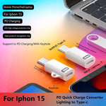 محول 8 دبابيس أنثى إلى USB-C / تايب-سي ذكر الجيل 3، يدعم الشحن السريع PD، الجيل 3