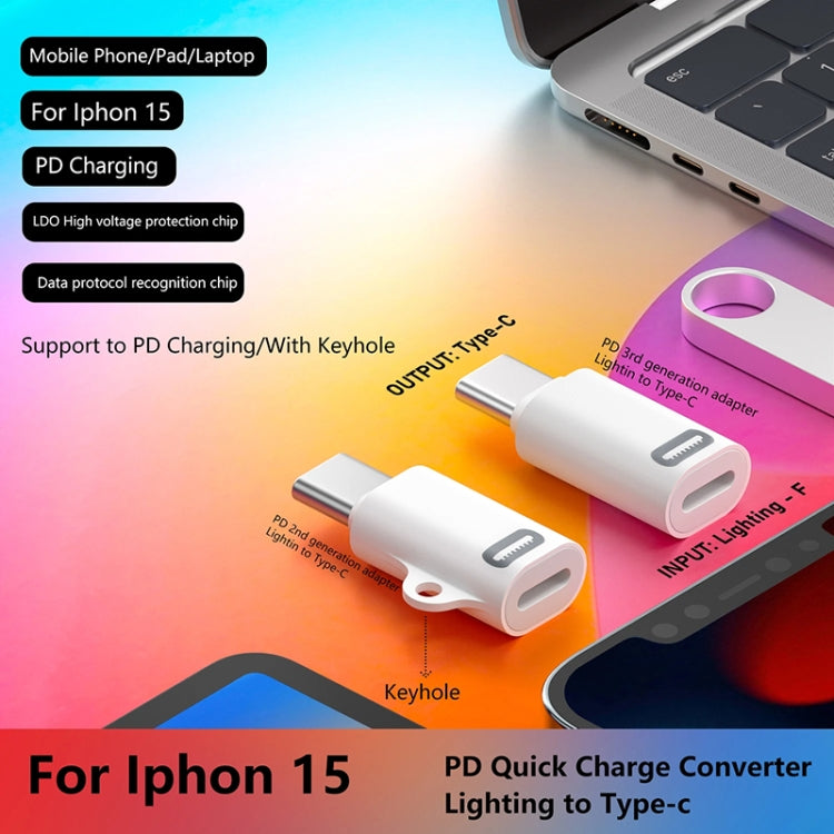 محول 8 دبابيس أنثى إلى USB-C / تايب-سي ذكر الجيل 3، يدعم الشحن السريع PD، الجيل 3