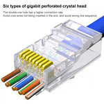 100pcs /Pack Cat6e Unshielded Pass Through RJ45 Connector Modular Plug, Cat6e UnShielded Pass Through