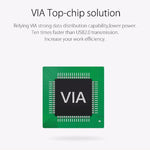 موزع USB 3.0 عالي السرعة من ORICO A3H4 بأربعة منافذ من الألمنيوم مع مزود طاقة 12V/2.5A لأجهزة اللابتوب، 4 منافذ (فضي)