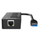 موزع USB3.0 من ORICO HR01-U3 من مادة ABS مع 3 منافذ ومحول شبكة إيثرنت جيجابت RJ45 خارجي بسرعة 5 جيجابت في الثانية لأجهزة اللابتوب / الكمبيوتر المكتبي / ألترا بوك وغيرها