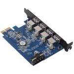 بطاقة PCI Express من ORICO PVU3-4P مع 4 منافذ USB3.0 للكمبيوتر المكتبي، 4 منافذ USB3.0
