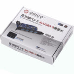بطاقة PCI Express من ORICO PVU3-4P مع 4 منافذ USB3.0 للكمبيوتر المكتبي، 4 منافذ USB3.0