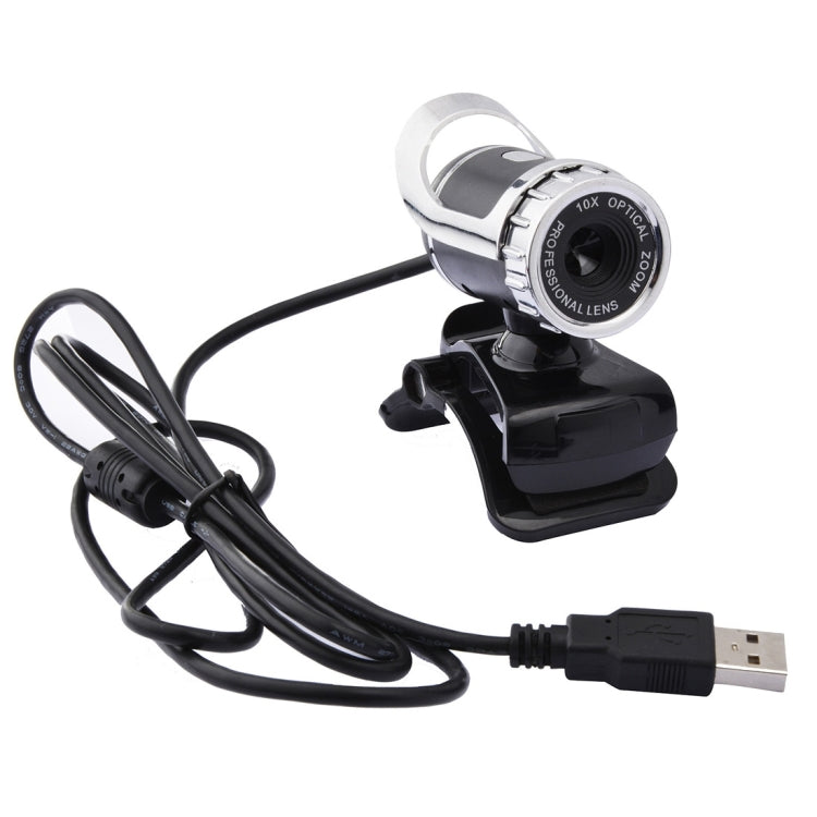 كاميرا ويب A859 بدقة 480 بكسل 360 درجة USB 2.0 مع ميكروفون لامتصاص الصوت للكمبيوتر المحمول، طول الكابل: 1.4 متر