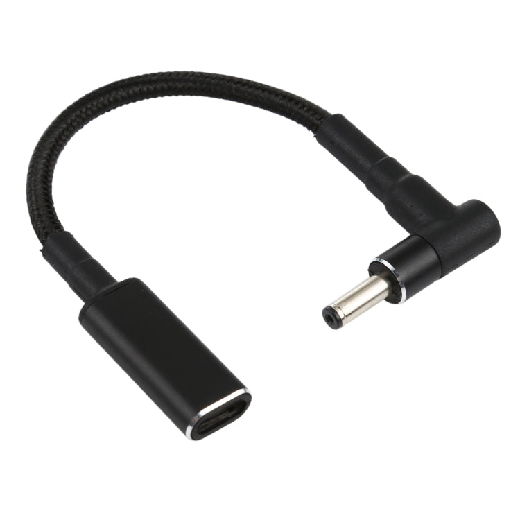 كابل محول PD 100 واط 18.5-20 فولت 4.0 × 1.35 مم كوع إلى USB-C / تايب-C مضفر نايلون، 4.0 × 1.35 مم