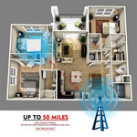 هوائي HDTV داخلي 5dBi/25dBi مع ملصق على الجانبين، VHF170-230/UHF470-862MHz، AN-1001