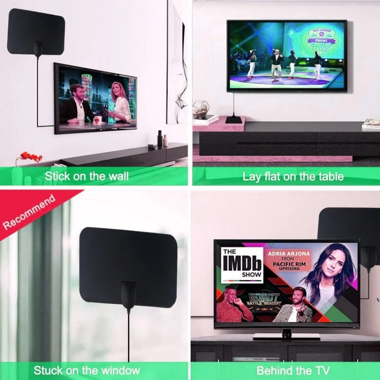 هوائي HDTV داخلي 5dBi/25dBi مع ملصق على الجانبين، VHF170-230/UHF470-862MHz، AN-1001