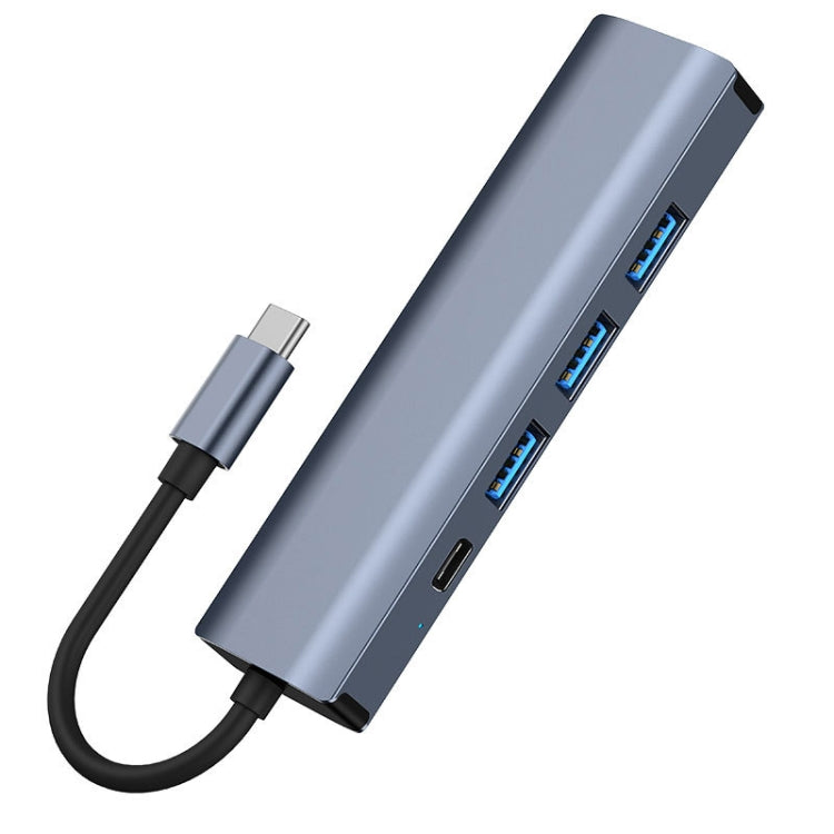 BYL-2302 5 in 1 USB-C / Type-C to USB Multifunctional Docking Station HUB Adapter with 1000M Network Port, BYL-2302