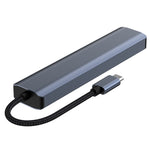 محطة إرساء متعددة الوظائف 6 في 1 USB-C / Type-C إلى USB مع منفذ شبكة 1000M، محول BYL-2210