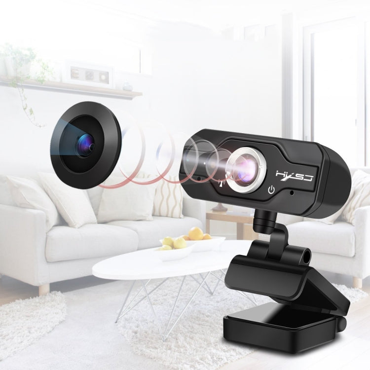 كاميرا ويب HXSJ S50 بدقة 100 ميجابكسل 720P HD بمعدل 30 إطارًا في الثانية لأجهزة الكمبيوتر المكتبية / المحمولة / التلفزيون الذكي، مع ميكروفون يمتص الصوت بطول 10 أمتار، طول الكابل: 1.4 متر، S50
