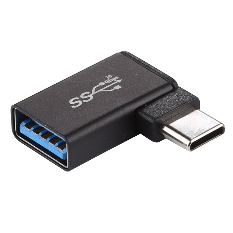 محول من Type-C / USB-C ذكر إلى USB 3.2 أنثى بزواية 90 درجة من سبيكة الألمنيوم، Type-C ذكر إلى USB 3.2 أنثى