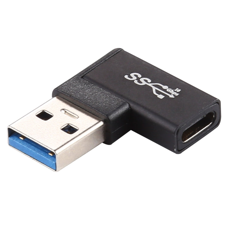 محول من Type-C / USB-C أنثى إلى USB 3.0 ذكر بزواية 90 درجة من سبيكة الألمنيوم، Type-C أنثى إلى USB 3.0 ذكر