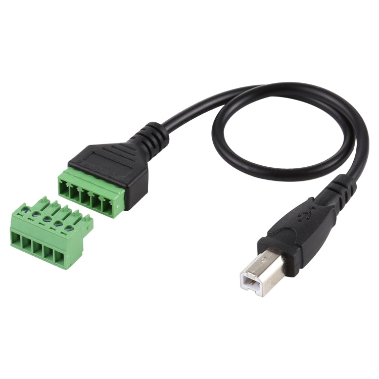 كابل محول توصيل USB بدون لحام من قابس USB Type-B ذكر إلى أطراف قابلة للتوصيل 5 دبابيس، الطول: 30 سم، USB Type-B ذكر