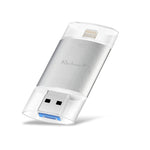 ذاكرة فلاش Richwell 3 في 1 بسعة 128 جيجابايت Type-C + 8 دبابيس + USB 3.0 مع غطاء معدني مزدوج ودفع وسحب مع وظيفة OTG