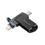 ريتشويل فلاش ديسك معدني 64 جيجابايت Type-C + 8 Pin + USB 3.0 مع وظيفة OTG