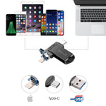 ريتشويل فلاش ديسك معدني 128 جيجابايت Type-C + 8 Pin + USB 3.0 مع وظيفة OTG