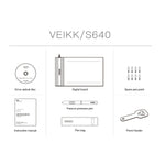 لوحة رسم إلكترونية VEIKK S640 بحجم 6x4 بوصة بدقة 5080 LPI، S640