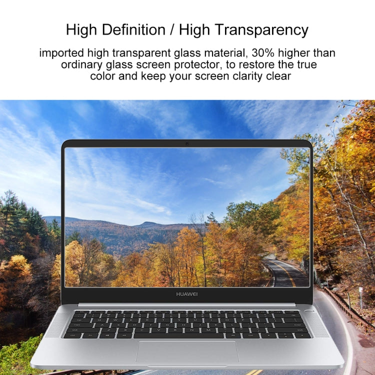 فيلم حماية شاشة لابتوب زجاجي مقسى بصلابة 9H لجهاز Huawei MateBook مقاس 14 بوصة، لجهاز MateBook مقاس 14 بوصة