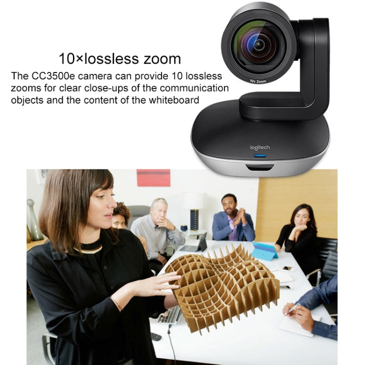 كاميرا مؤتمرات فيديو لوجيتك CC3500e بدقة HD 1080P للفصول الدراسية عبر الإنترنت، قابس الاتحاد الأوروبي