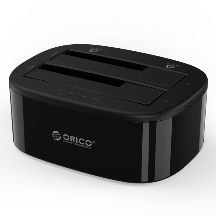 حوض تخزين قرص صلب خارجي ORICO 6228US3-C بمنفذين USB 3.0 نوع B إلى SATA مع استنساخ 1 إلى 1 لأقراص SATA 2.5 بوصة / 3.5 بوصة / SSD، استنساخ 1 إلى 1 لمنفذين مع نسخ