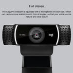 كاميرا ويب لوجيتك C922 بدقة HD 1080P مع تركيز تلقائي وميكروفونين متعدد الاتجاهات