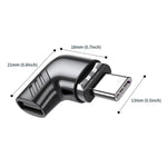 محول شحن مغناطيسي USB-C / Type-C أنثى إلى USB-C / Type-C بزاوية 120 واط PD، X20