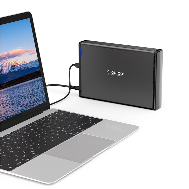غلاف قرص صلب محمول ORICO 7688C3 بسعة 8 تيرابايت USB-C / Type-C مقاس 3.5 بوصة مع قاعدة قابلة للفصل، طول الكابل: 1 م