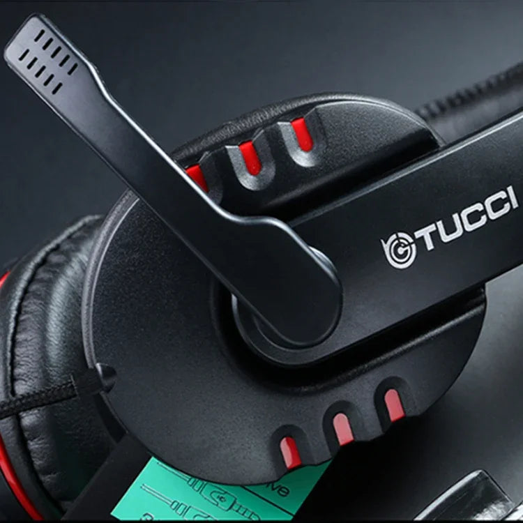 سماعة رأس ألعاب TUCCI X6 ستيريو مع باس فائق وميكروفون للكمبيوتر، X6