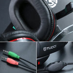 سماعة رأس ألعاب TUCCI X6 ستيريو مع باس فائق وميكروفون للكمبيوتر، X6