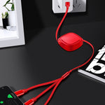 كابل شحن قابل للسحب 3 في 1 USB إلى USB-C / Type-C + 8Pin + Micro USB بطول 1.2 متر، 3.5A كحد أقصى