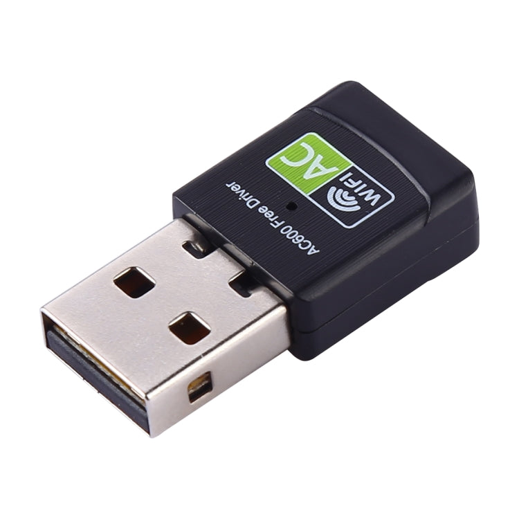 محول واي فاي USB 2.0 ثنائي النطاق 2.4GHz و5GHz بسرعة AC600Mbps، بطاقة شبكة خارجية، AC600Mbps