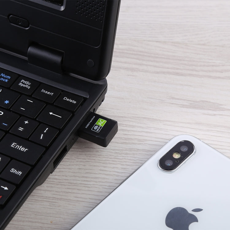 محول واي فاي USB 2.0 ثنائي النطاق 2.4GHz و5GHz بسرعة AC600Mbps، بطاقة شبكة خارجية، AC600Mbps