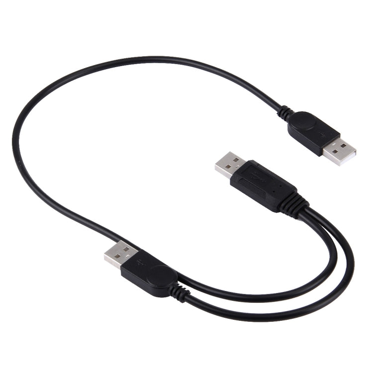 كابل 2 في 1 USB 2.0 ذكر إلى 2 USB ذكر مزدوج للكمبيوتر / اللابتوب، الطول: 50 سم، USB 2.0 AM إلى 2 USB 2.0 AM