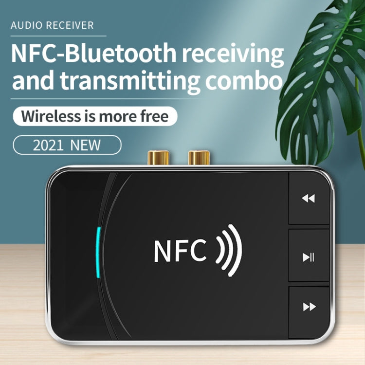 مستقبل ومرسل بلوتوث 5.0 مكتبي مع NFC ومحول صوت سماعة سيارة N100
