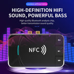 مستقبل ومرسل بلوتوث 5.0 مكتبي مع NFC ومحول صوت سماعة سيارة N100