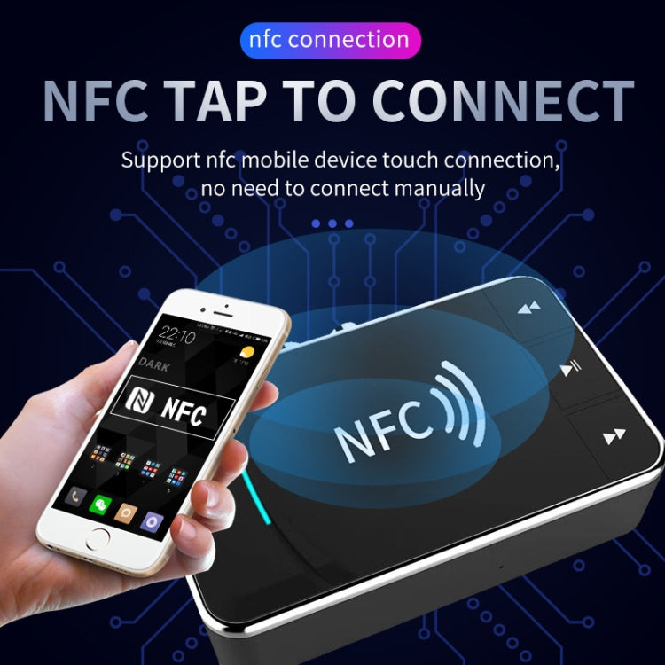 مستقبل ومرسل بلوتوث 5.0 مكتبي مع NFC ومحول صوت سماعة سيارة N100