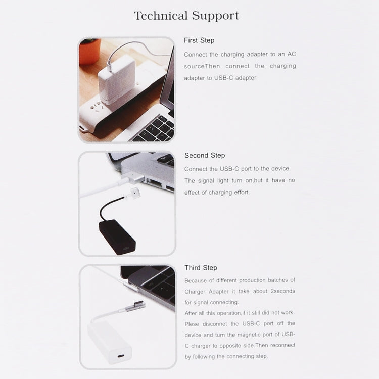 محول شحن AnyWatt 85W USB-C / Type-C أنثى إلى 5 دبابيس MagSafe 1 ذكر على شكل L لسلسلة MacBook، 85W أسود، 85W أبيض