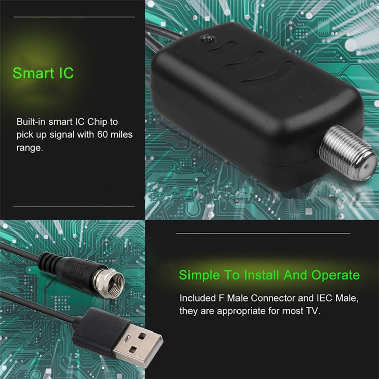مضخم إشارة موصل USB + رأس محول IEC، USB 50 ميل 25dBi