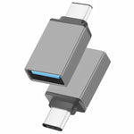 محول بيانات / شاحن من سبيكة الألمنيوم USB-C / Type-C 3.1 ذكر إلى USB 3.0 أنثى